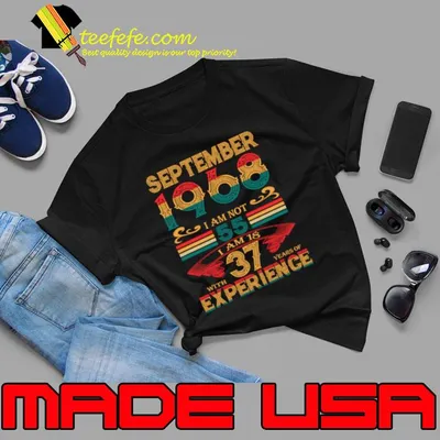 September 1968 i am not 55 i am is 37 experience retro T-Shirt