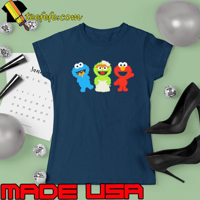 Sesame Street Baby Cookie Monster Oscar And Elmo s Ladies tee Sesame Street Baby Cookie Monster Oscar And Elmo s Ladies tee