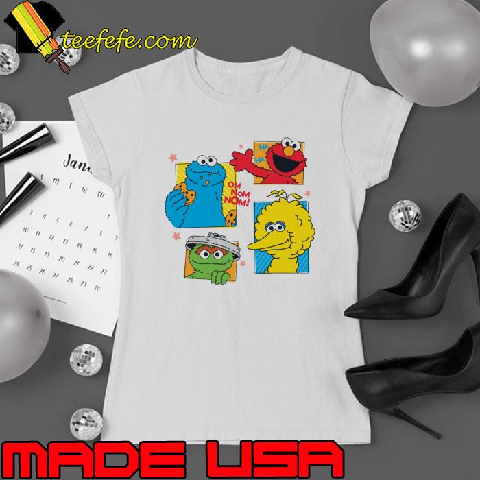 Sesame Street Cookie Bibo Elmo And Oscar s Ladies tee Sesame Street Cookie Bibo Elmo And Oscar s Ladies tee