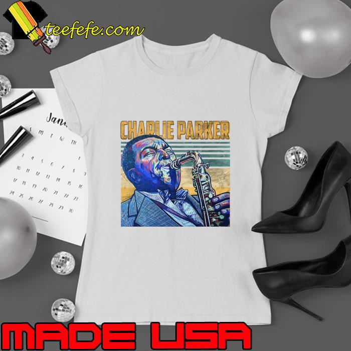 Showcasing Charlie Parker an American jazz saxophonist Vintage T-Shirt Ladies tee Showcasing Charlie Parker an American jazz saxophonist Vintage T-Shirt Ladies tee