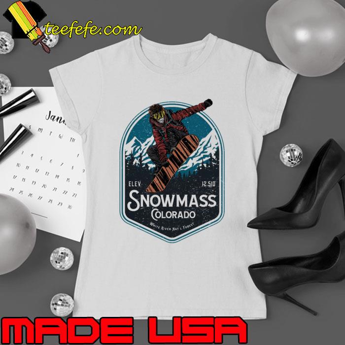 Snowmass Colorado Snowboarding Elev 12510 Warre River Shirt Ladies tee Snowmass Colorado Snowboarding Elev 12510 Warre River Shirt Ladies tee