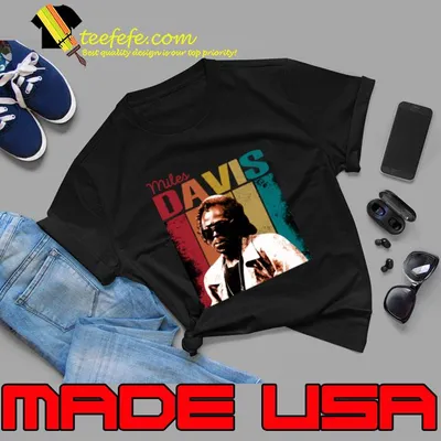 Sonic Innovator Miles Davis In Musical Frames Vintage T-Shirt