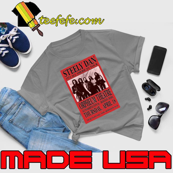 Steely Dan 1974 All American Tour Orpheum Theatre Concert T-Shirt Unisex Steely Dan 1974 All American Tour Orpheum Theatre Concert T-Shirt Unisex