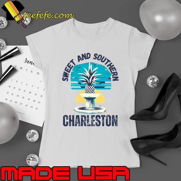 Sweet And Southern Charleston Pineapple Waterfall Vintage Sunset T-Shirt Ladies tee Sweet And Southern Charleston Pineapple Waterfall Vintage Sunset T-Shirt Ladies tee