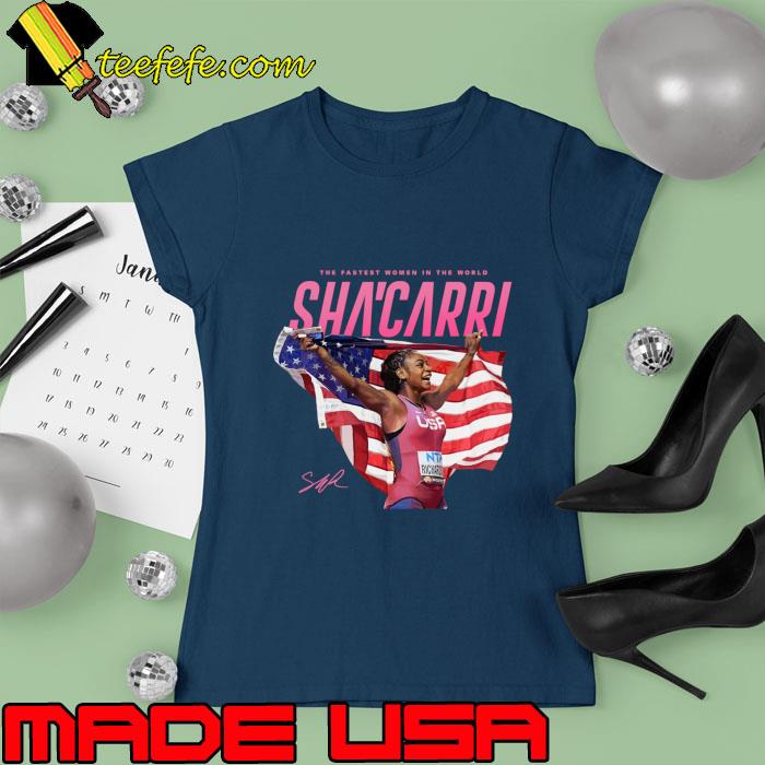 The Fastest Women In The World Sha'Carri American Flag T-Shirt Ladies tee The Fastest Women In The World Sha'Carri American Flag T-Shirt Ladies tee
