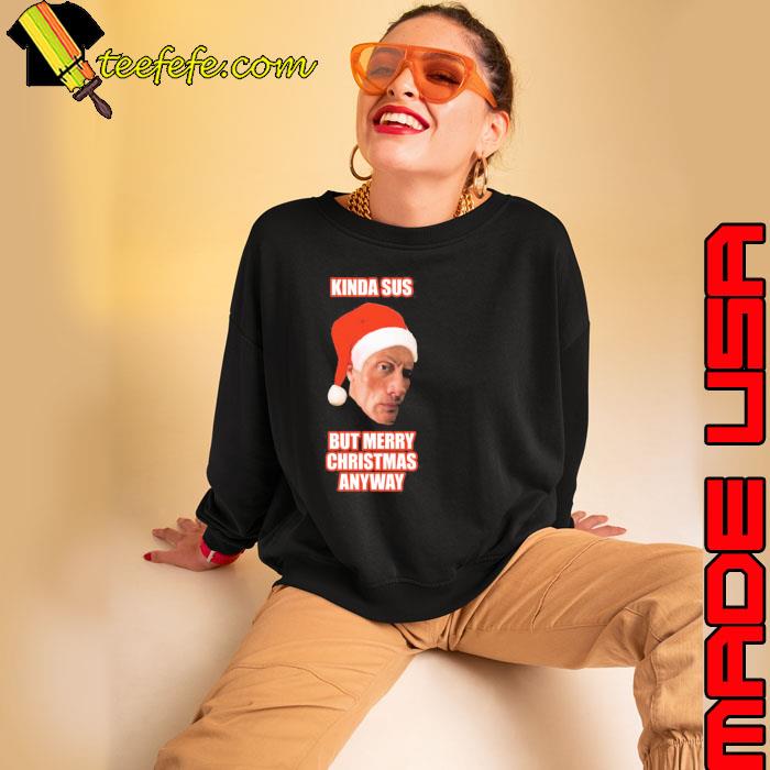 The rock eyebrow raise face Christmas meme - The Rock Eyebrow Raise  Christmas Meme - Crewneck Sweatshirt