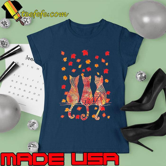 Three cat love fall autumn s Ladies tee Three cat love fall autumn s Ladies tee