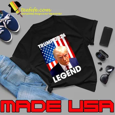 Trump 2024 Mugshot President Legend American Flag T-Shirt