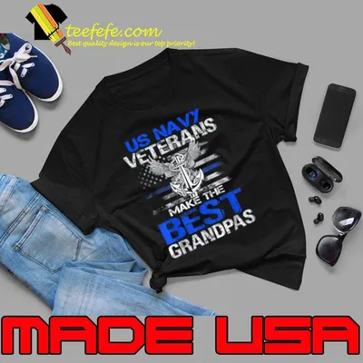 Us Navy Veterans Make The Best Grandpas American Flag Eagle T-Shirt