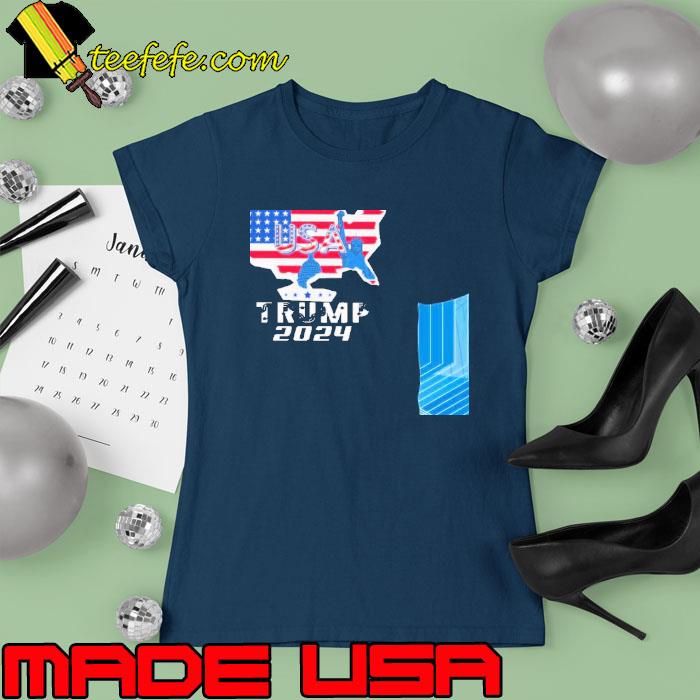 Usa Donald Trump 2024 Statue Of Liberty While House American Flag s Ladies tee Usa Donald Trump 2024 Statue Of Liberty While House American Flag s Ladies tee