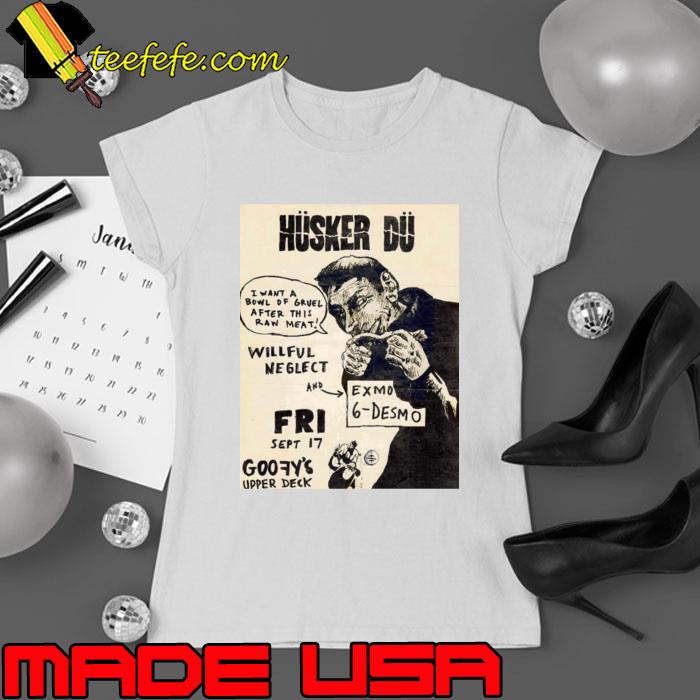 Vintage Husker Du Want A Bowl Of Gruel After This Raw Meat concert T-Shirt
