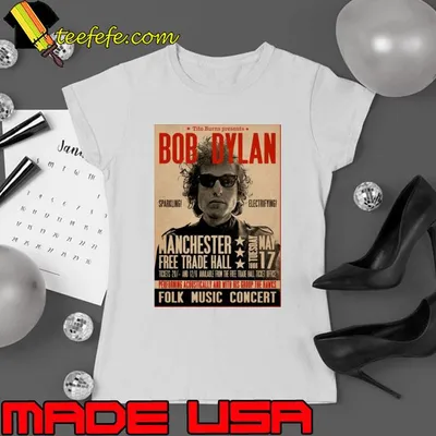 Vintage Tito Burns Presents Bob Dylan Manchester Free Trade Hall Concert T-Shirt