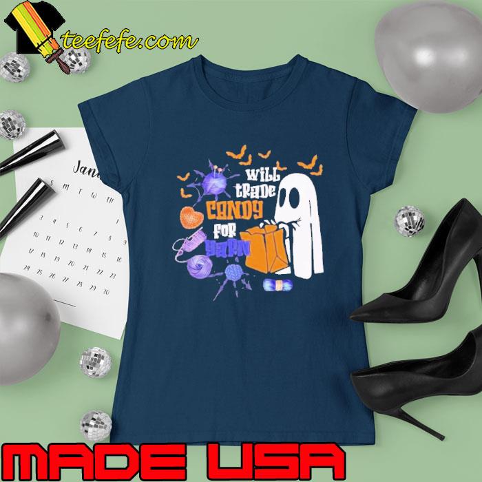 Will Trade Candy For Yarn Ghost Bats halloween s Ladies tee Will Trade Candy For Yarn Ghost Bats halloween s Ladies tee
