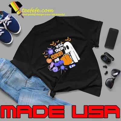 Will Trade Candy For Yarn Ghost Bats halloween shirt