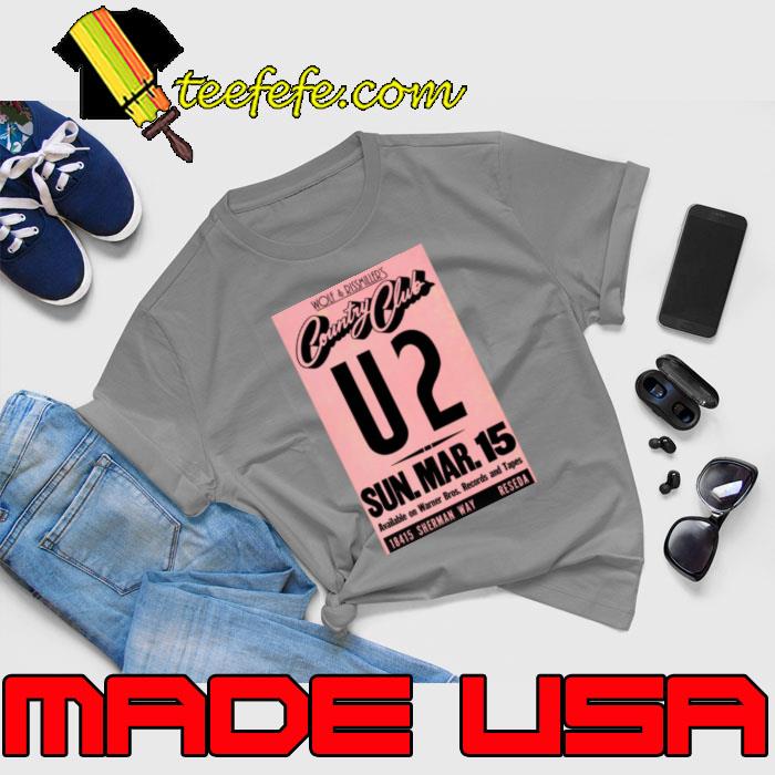 Wolf And Rissmiller's Country Club U2 Available On Warner Bros concert flyer T-Shirt Unisex Wolf And Rissmiller's Country Club U2 Available On Warner Bros concert flyer T-Shirt Unisex