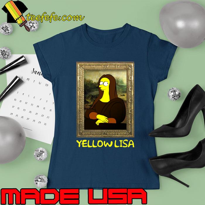 Yellow Lisa Mona Lisa Simpson T-Shirt Ladies tee Yellow Lisa Mona Lisa Simpson T-Shirt Ladies tee
