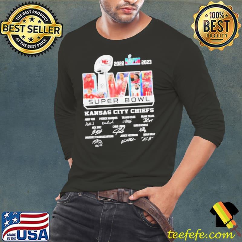 2022-2023 Kansas City Chiefs Super Bowl LVII Signatures s Long Sleeve Tee 2022-2023 Kansas City Chiefs Super Bowl LVII Signatures s Long Sleeve Tee
