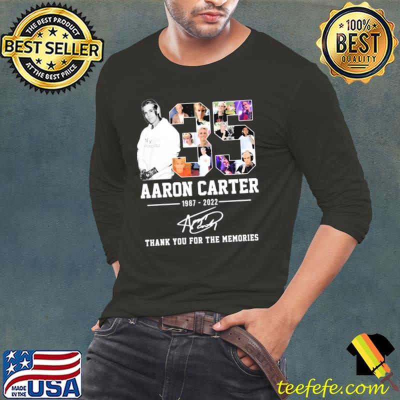 35 Years Aaron Carter 1987 2022 Thank You For The Memories Signature T-Shirt Long Sleeve Tee 35 Years Aaron Carter 1987 2022 Thank You For The Memories Signature T-Shirt Long Sleeve Tee