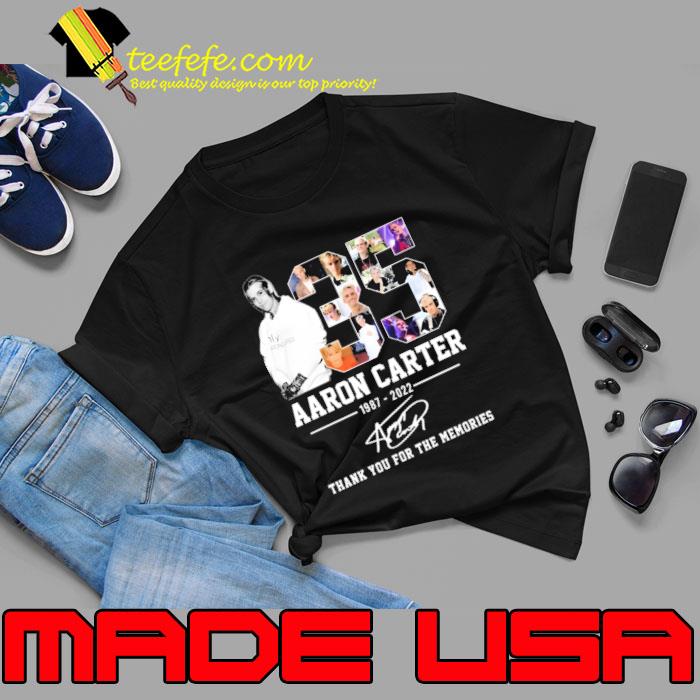 35 Years Aaron Carter 1987 2022 Thank You For The Memories Signature T-Shirt