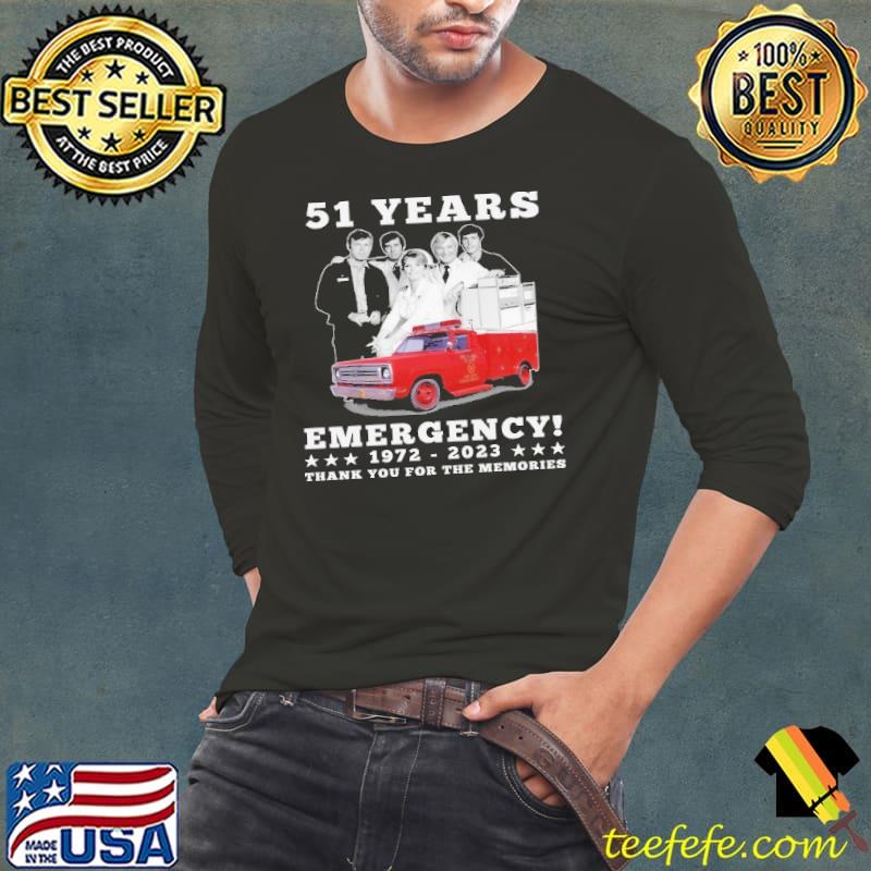 51 years Emergency 1972 2023 thank you for the memories star s Long Sleeve Tee 51 years Emergency 1972 2023 thank you for the memories star s Long Sleeve Tee