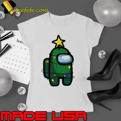 Among Us Green Imposter Christmas Tree Shirt