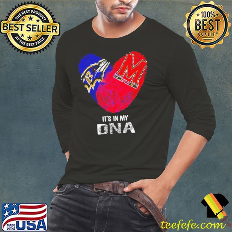 Baltimore Ravens And Maryland Terrapins Heart It’s In My Dna 2023 s Long Sleeve Tee Baltimore Ravens And Maryland Terrapins Heart It’s In My Dna 2023 s Long Sleeve Tee