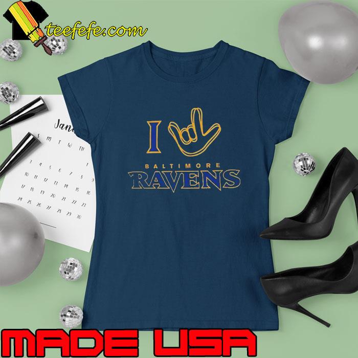 Baltimore Ravens The NFL ASL Collection By Love Sign Tri-Blend Shirt Ladies tee Baltimore Ravens The NFL ASL Collection By Love Sign Tri-Blend Shirt Ladies tee
