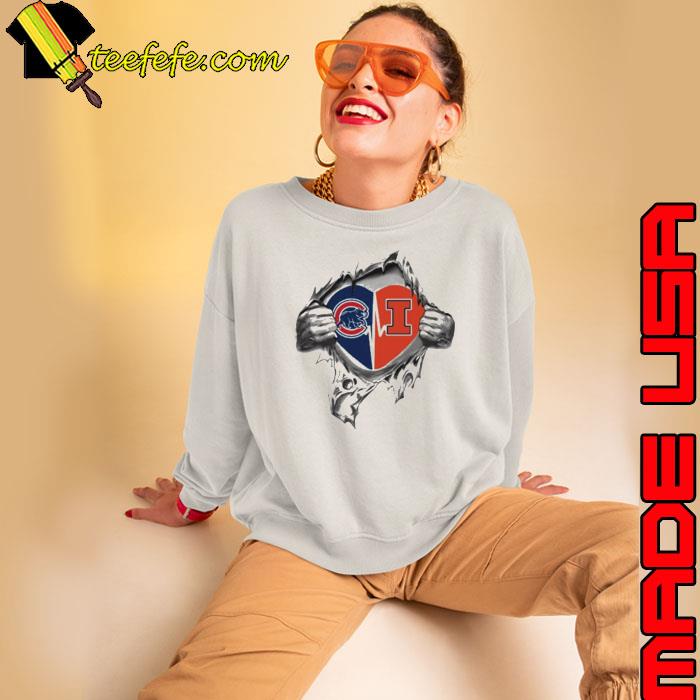 Blood Inside Me Chicago Cubs And Illinois Fighting Illini 2023 shirt,  hoodie, sweater, long sleeve and tank top