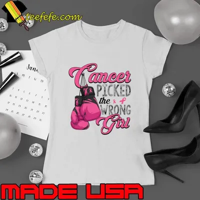 Breast Cancer Picked The Wrong Girl Pink Ribbon T-Shirt