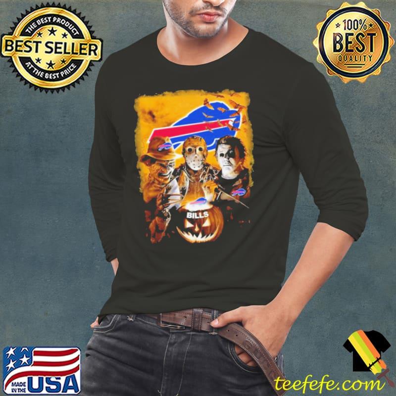Buffalo Bills Michael Myers Freddy Krueger Jason Voorhees Halloween 2023 Shirt Long Sleeve Tee Buffalo Bills Michael Myers Freddy Krueger Jason Voorhees Halloween 2023 Shirt Long Sleeve Tee