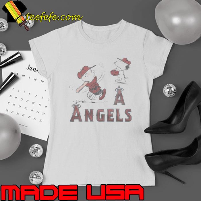 Charlie Brown And Snoopy Playing Baseball Los Angeles Angels Mlb 2023 shirt