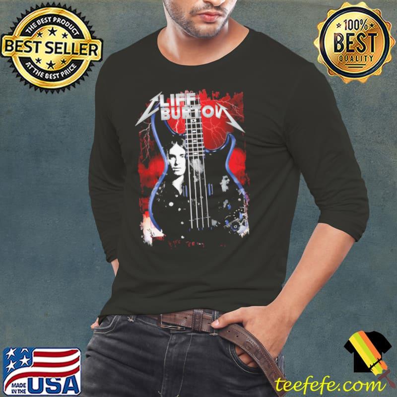 Cliff Burton Guitar Shirt Long Sleeve Tee Cliff Burton Guitar Shirt Long Sleeve Tee