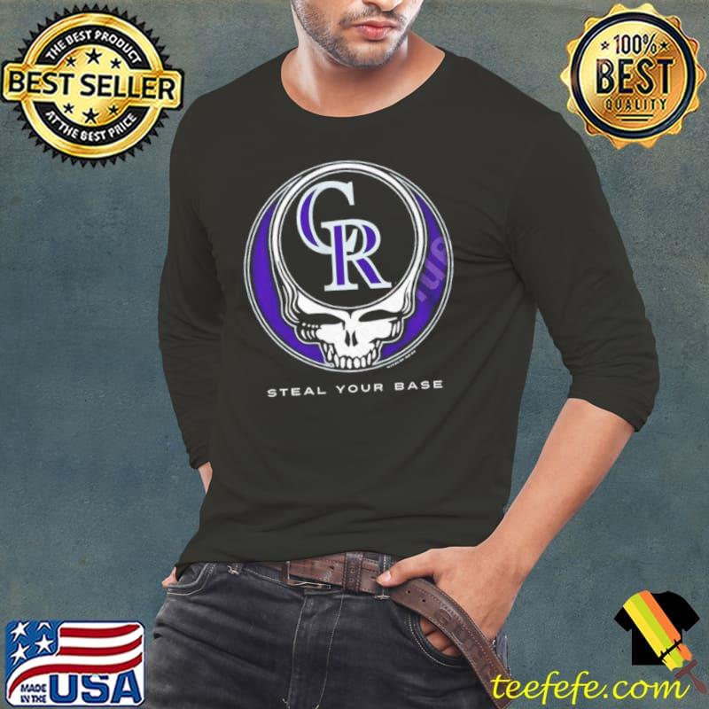 Colorado Rockies Steal Your Base Black Athletic T Shirt Long Sleeve Tee Colorado Rockies Steal Your Base Black Athletic T Shirt Long Sleeve Tee