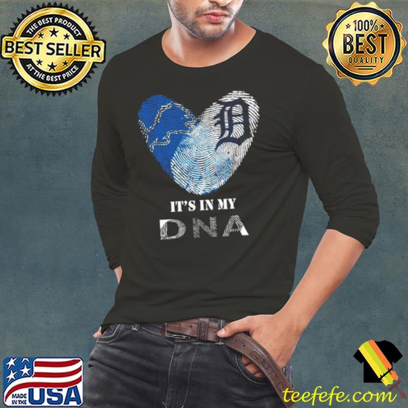 Detroit Lions And Detroit Tigers Heart It’s In My Dna 2023 s Long Sleeve Tee Detroit Lions And Detroit Tigers Heart It’s In My Dna 2023 s Long Sleeve Tee