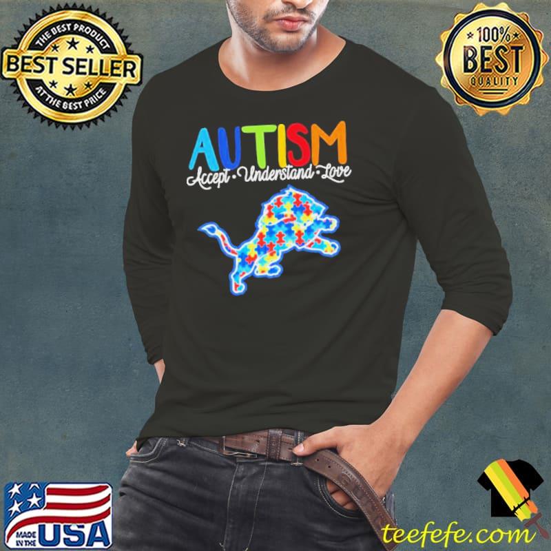 Detroit Lions autism awareness knowledge power s Long Sleeve Tee Detroit Lions autism awareness knowledge power s Long Sleeve Tee
