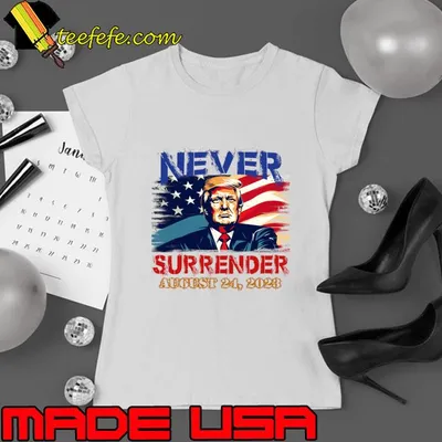 Donald Trump President Mugshot Never Surrender USA Flag T-Shirt