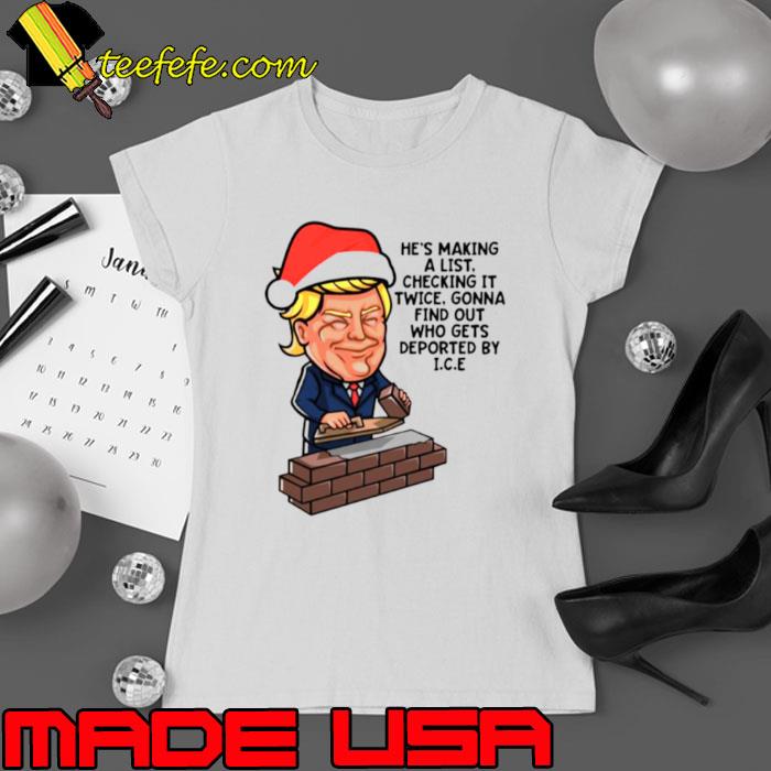 Donald Trump Santa Claus Funny Christmas Build The Wall shirt