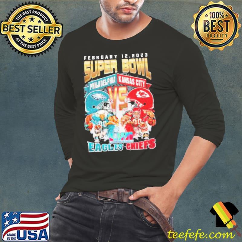 February 12 2023 Super Bowl Philadelphia Eagles vs Kansas City Chiefs s Long Sleeve Tee February 12 2023 Super Bowl Philadelphia Eagles vs Kansas City Chiefs s Long Sleeve Tee