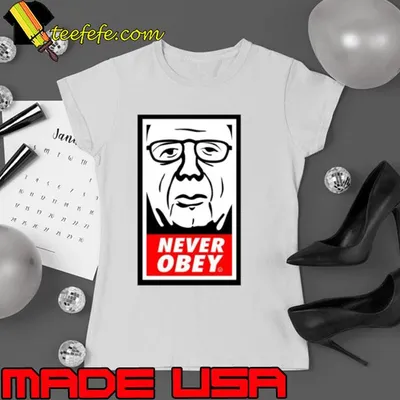 For Bidden Apparel Never Obey Large Print shirt