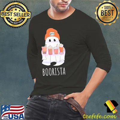 Funny Boorista Ghost Barista Coffee Lover Shirt
