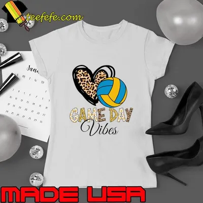 Game Day Vibes Heart Leopard Volleyball T-Shirt