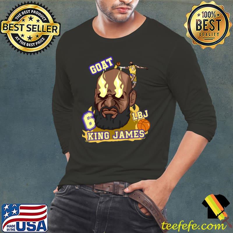 Goat King LeBron James NBA championships T-Shirt Long Sleeve Tee Goat King LeBron James NBA championships T-Shirt Long Sleeve Tee