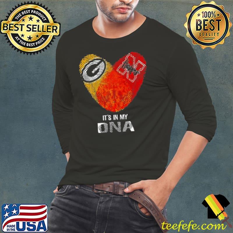 Green Bay Packers And Nebraska Cornhuskers Heart It’s In My Dna 2023 s Long Sleeve Tee Green Bay Packers And Nebraska Cornhuskers Heart It’s In My Dna 2023 s Long Sleeve Tee
