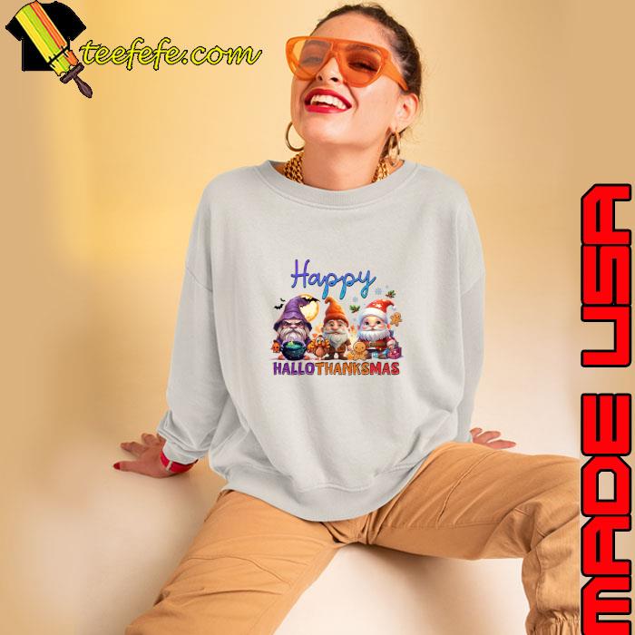 Happy Hallothanksmas Gnomes Moon Bats T-Shirt Sweatshirt Happy Hallothanksmas Gnomes Moon Bats T-Shirt Sweatshirt