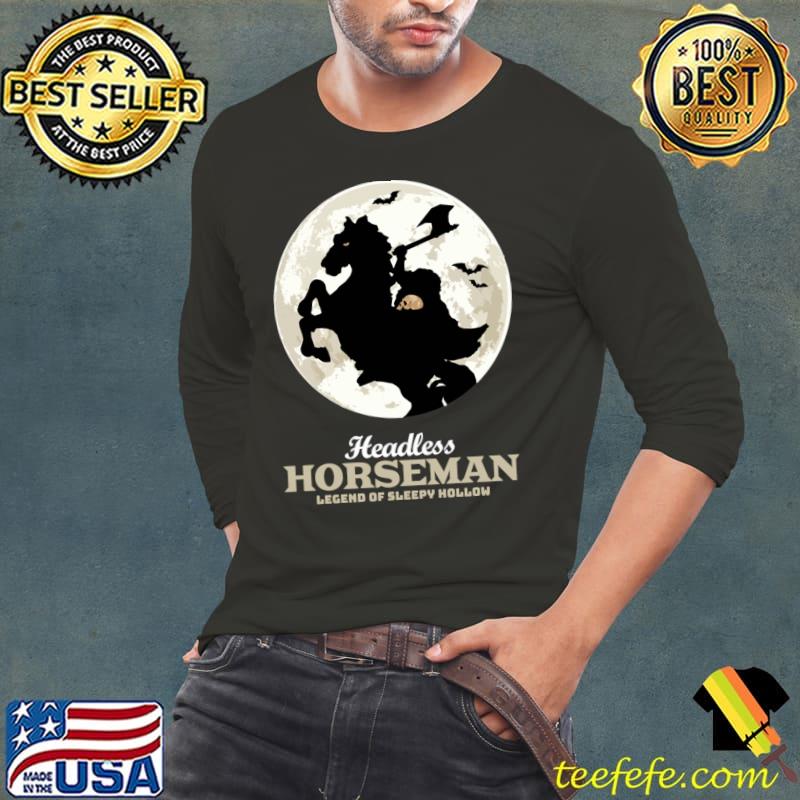 Headless Horseman Legend of Halloween Night Moon Bats T-Shirt Long Sleeve Tee Headless Horseman Legend of Halloween Night Moon Bats T-Shirt Long Sleeve Tee