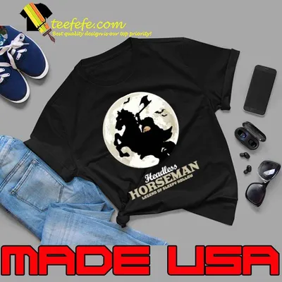 Headless Horseman Legend of Halloween Night Moon Bats T-Shirt