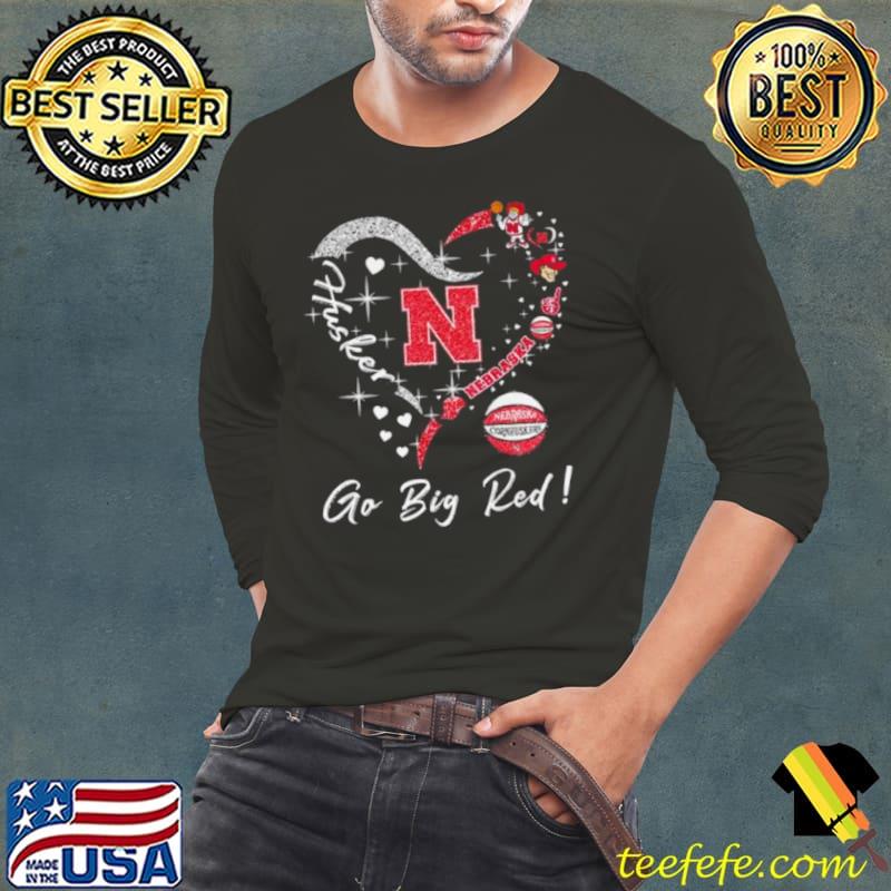Heart Diamonds Nebraska Huskers Go Big Red s Long Sleeve Tee Heart Diamonds Nebraska Huskers Go Big Red s Long Sleeve Tee
