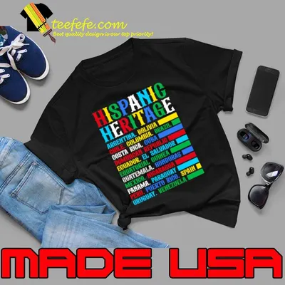 Hispanic Heritage Month National Latino Countries Flag T-Shirt