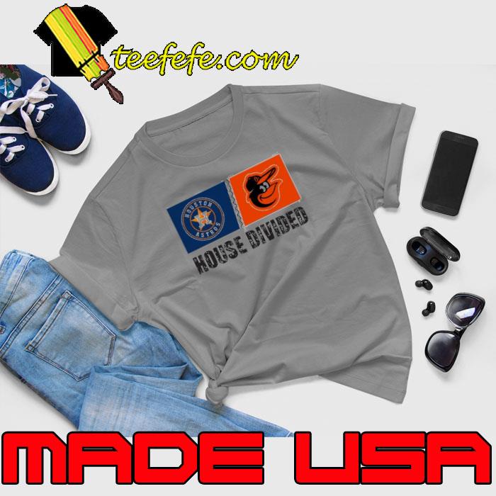 Houston Astros vs Baltimore Orioles House Divided Shirt Unisex Houston Astros vs Baltimore Orioles House Divided Shirt Unisex