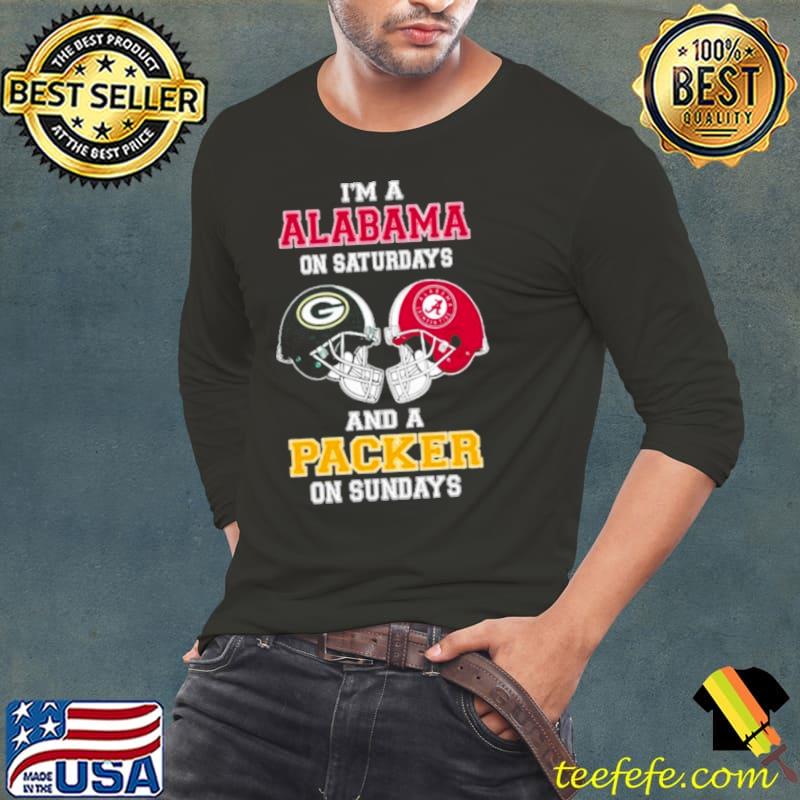 I’m A Alabama On Saturdays And A Packers On Sundays Helmet 2023 Shirt